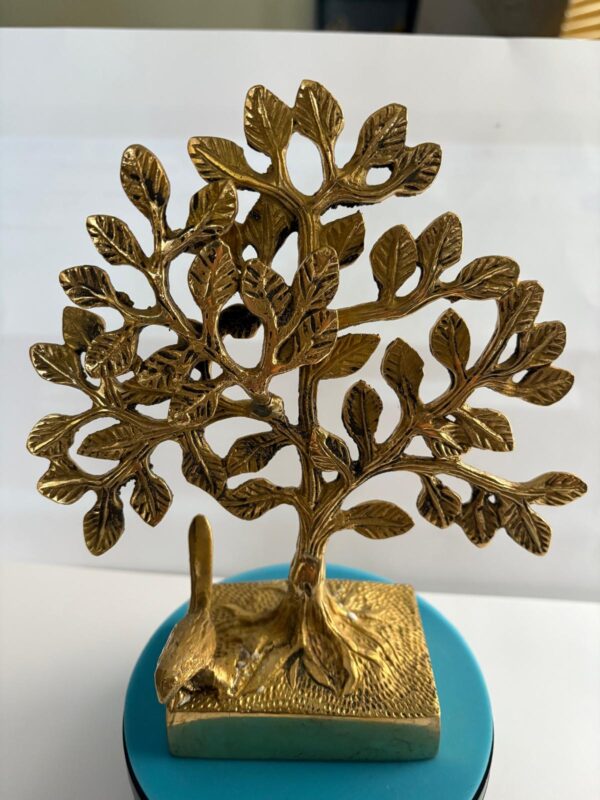 Brass Tree of Tree of Life Sculpture, Brass Kalpavruksha Tree - Image 2