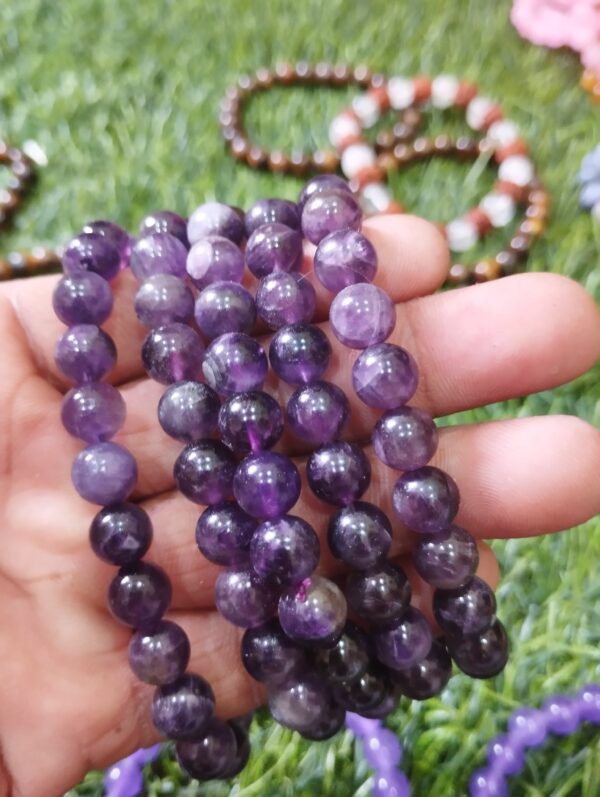Amethyst Bracelet (8 mm Beads) - Image 4
