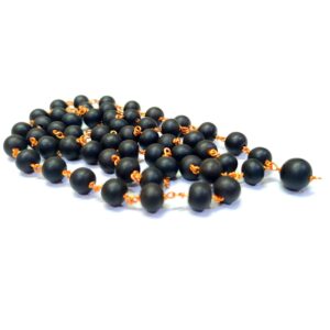 Karungali/Ebony Beads Mala with copper caps (54 Beads Mala)
