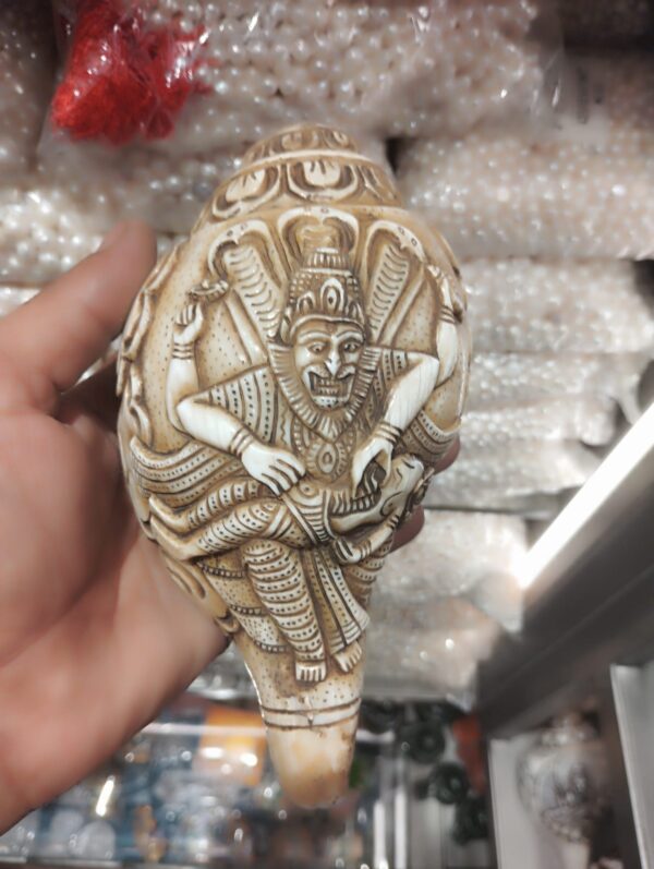 Hand Carved Conch/Shell Sankh - Image 3