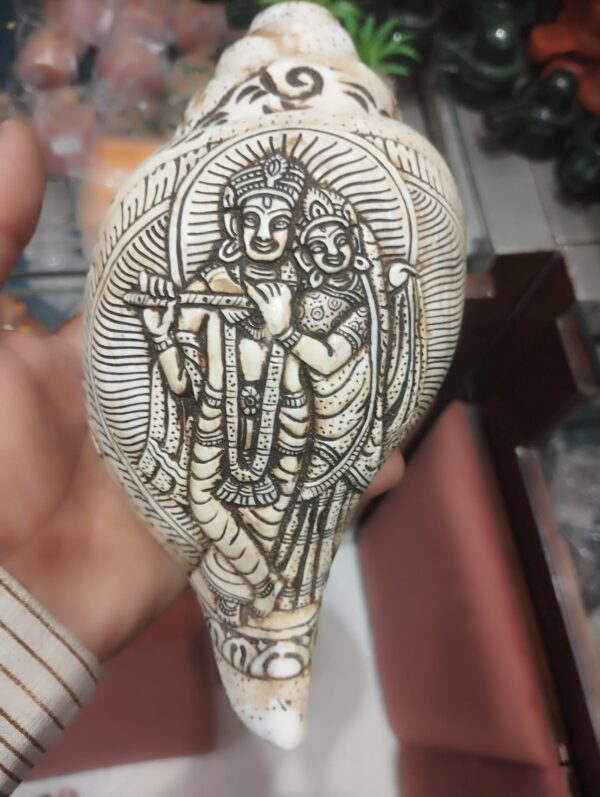 Hand Carved Conch/Shell Sankh - Image 8