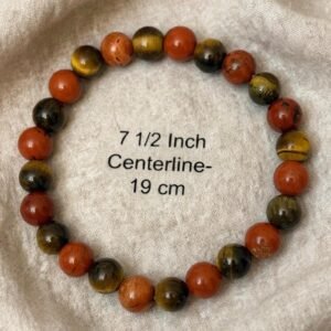 Tiger's Eye and Red Jasper Beads Bracelet — Strength, Courage & Protection