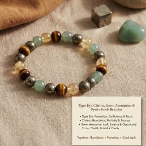 Citrine, Green Aventurine, Pyrite & Tiger's Eye Bracelet
