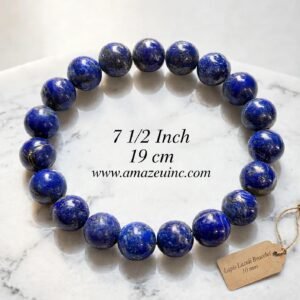 Natural Lapis Lazuli Beads Bracelet – Gemstone Stretch Bracelet - 10 mm